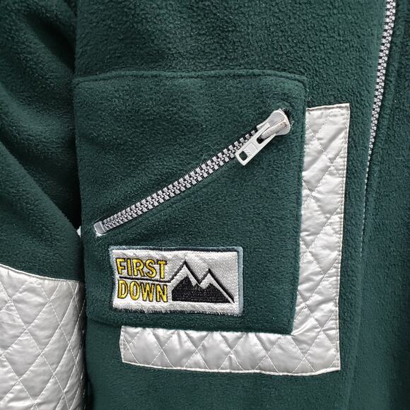 First Down Half Zip Packable Hood Pullover Fleece Hoodie Jacket Sweatshirt XXL - Picture 7 of 14